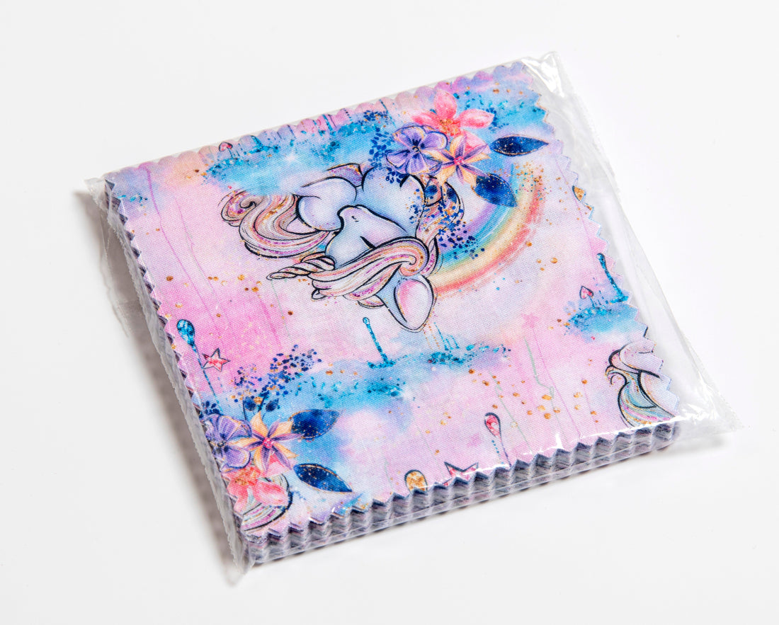 Charm Pack 10" x 10" 40 pieces Quilting Lilla Unicorn Fabric – Fabric by Missy Rose