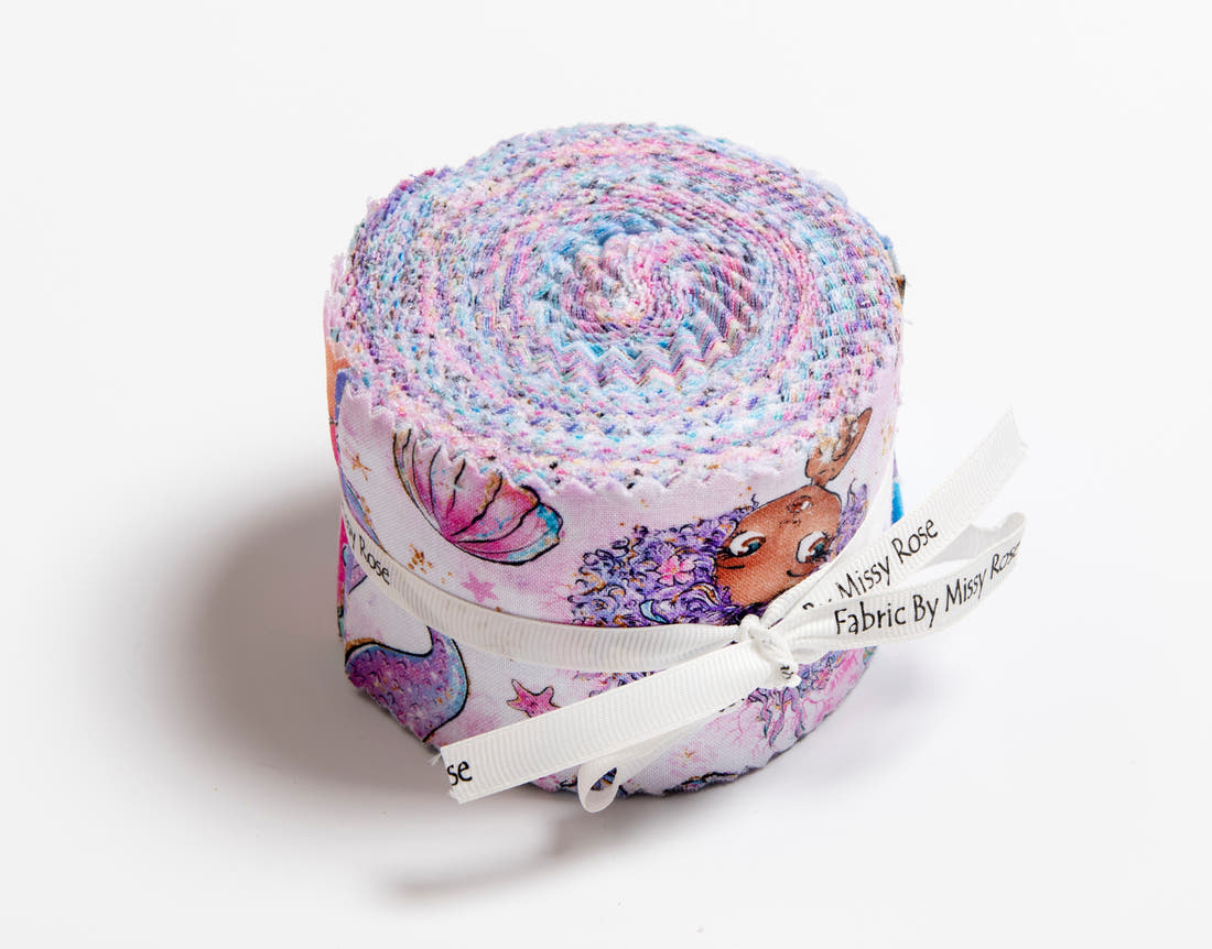 Jelly Roll 20 pieces Quilting Melody Mermaid Fabric – Australian custom printed fabric pre-order | Fabric by Missy Rose