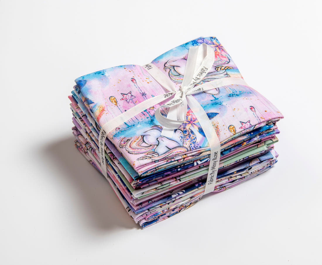 Fat quarter bundle 20 pieces Quilting Lilla Unicorn Fabric – custom printed pre-order fabric Australia | Fabric by Missy Rose