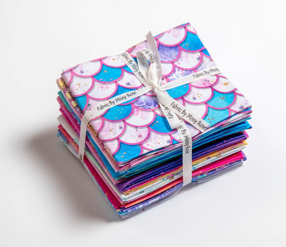 Fat quarter bundle 20 pieces Quilting Melody Mermaid CO-ORD Fabric – Fabric by Missy Rose