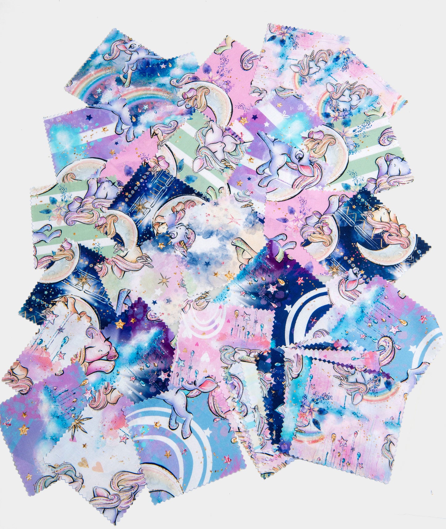 Charm Pack 10" x 10" 40 pieces - Quilting - Lilla Unicorn Fabric