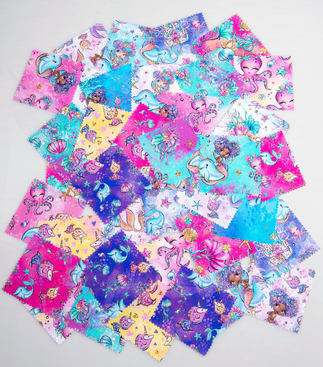 Charm Pack 10" x 10" 40 pieces Quilting Melody Mermaid Fabric – Fabric by Missy Rose