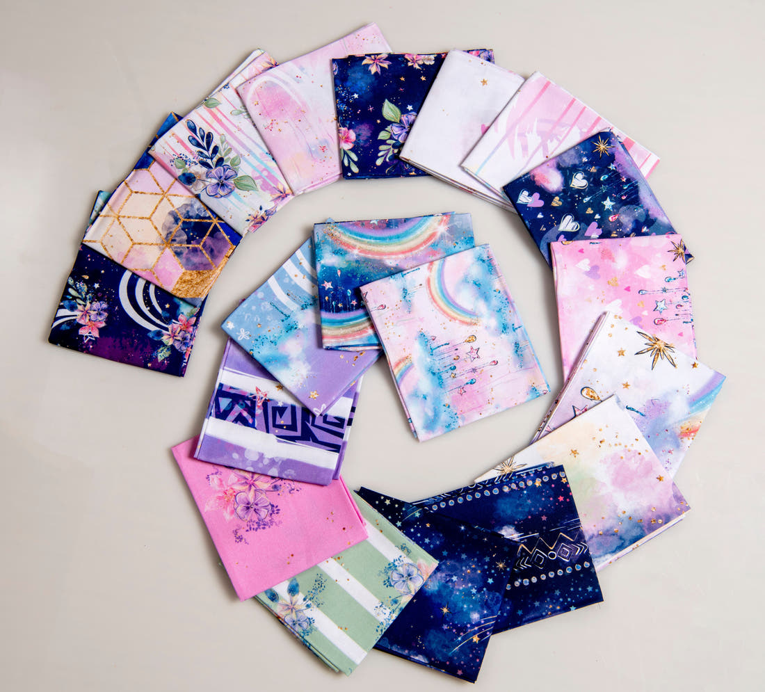 Fat quarter bundle 20 pieces Quilting Lilla Unicorn CO-ORD Fabric – Fabric by Missy Rose