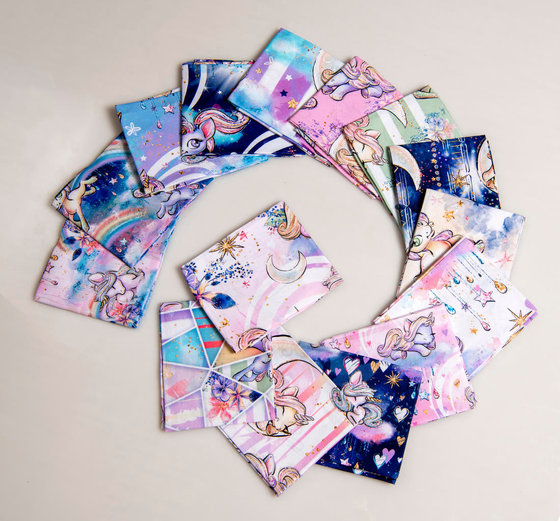 Fat quarter bundle 20 pieces Quilting Lilla Unicorn Fabric – Fabric by Missy Rose