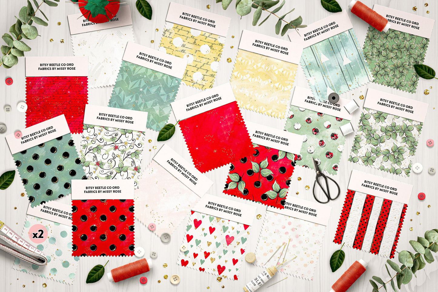 Fat quarter bundle 20 pieces - Quilting - Bitsy Bug CO-ORD Fabric