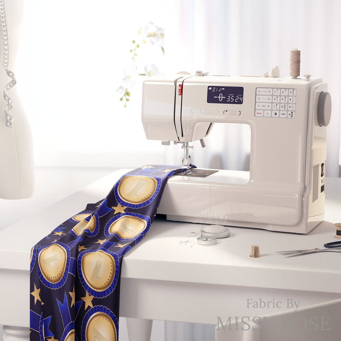 Profanity Fabric 102 on a sewing machine - premium fabric for sewing projects | Fabric by Missy Rose