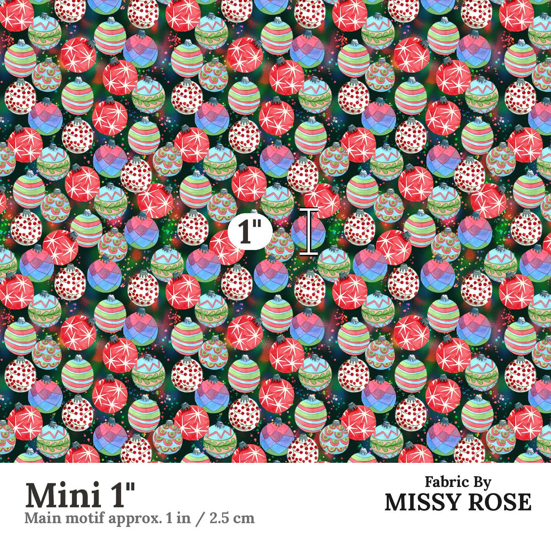 Profanity Fabric 103 Mini 1 inch print scale guide | Fabric by Missy Rose
