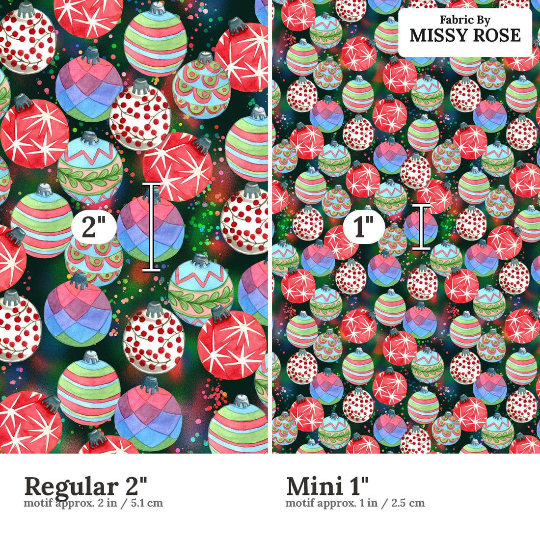Profanity Fabric 103 Regular 2 inch vs Mini 1 inch print scale side by side | Fabric by Missy Rose