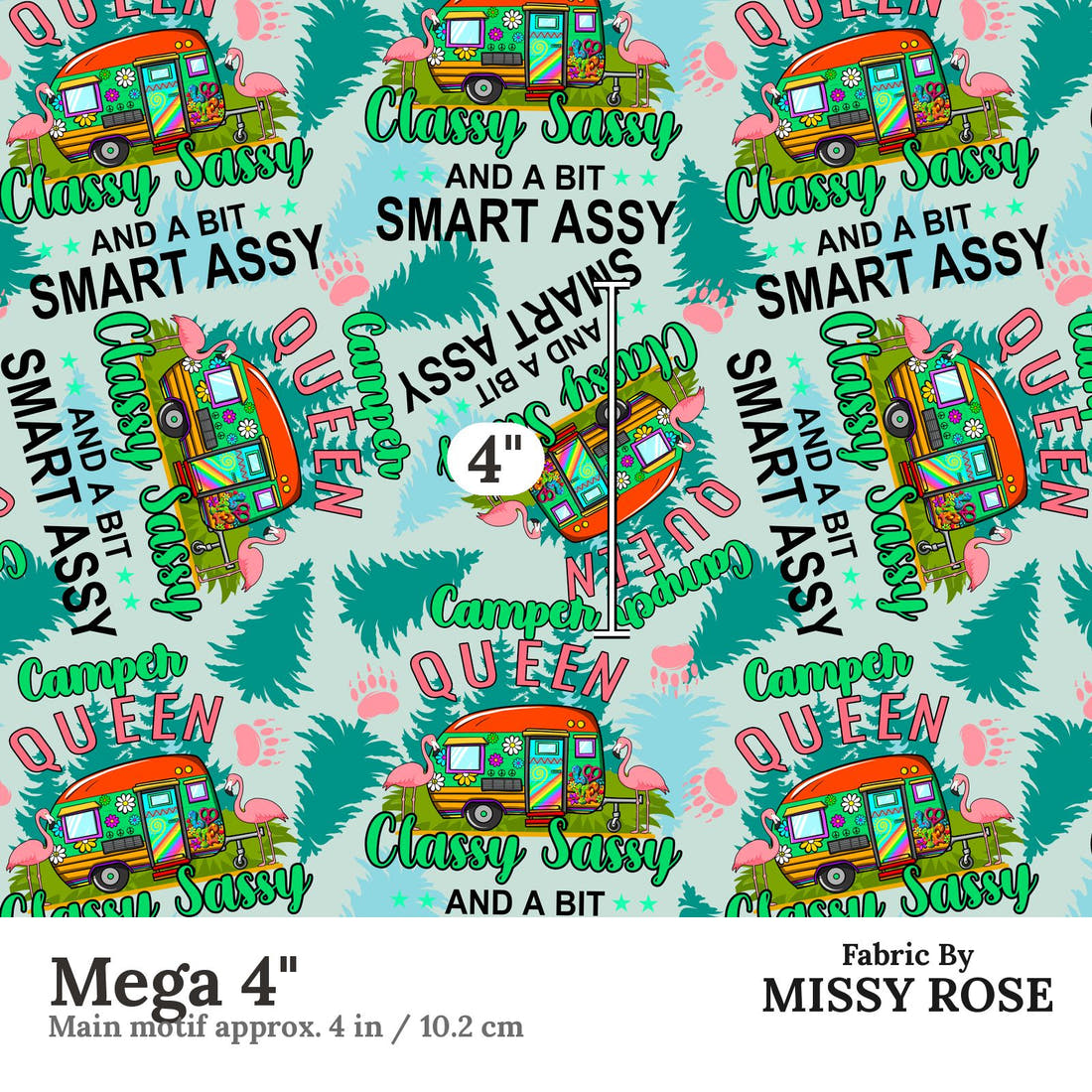 Profanity Fabric 12 Mega 4 inch print scale guide | Fabric by Missy Rose