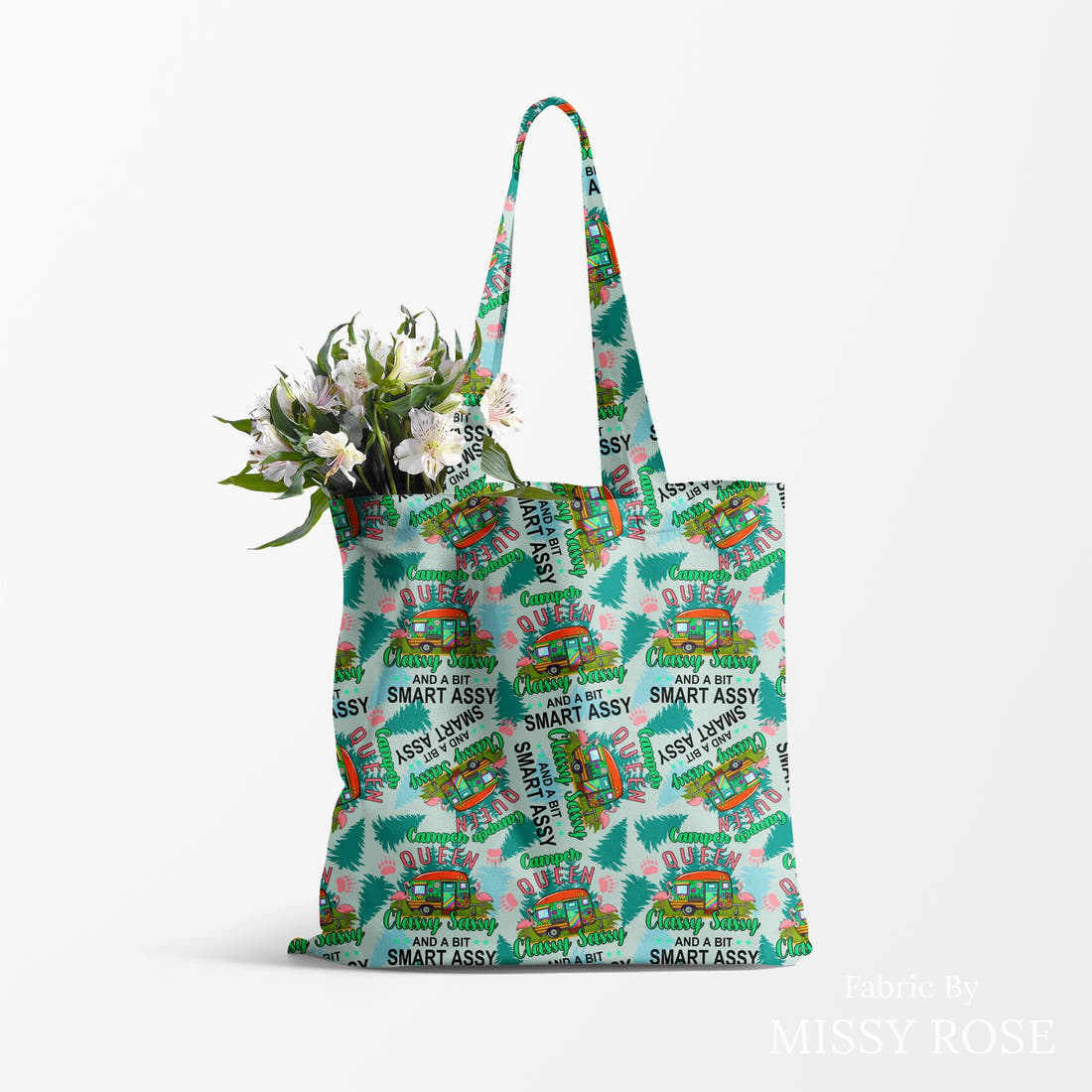 Profanity Fabric 12 made up as a tote bag - see how the print looks made up | Fabric by Missy Rose