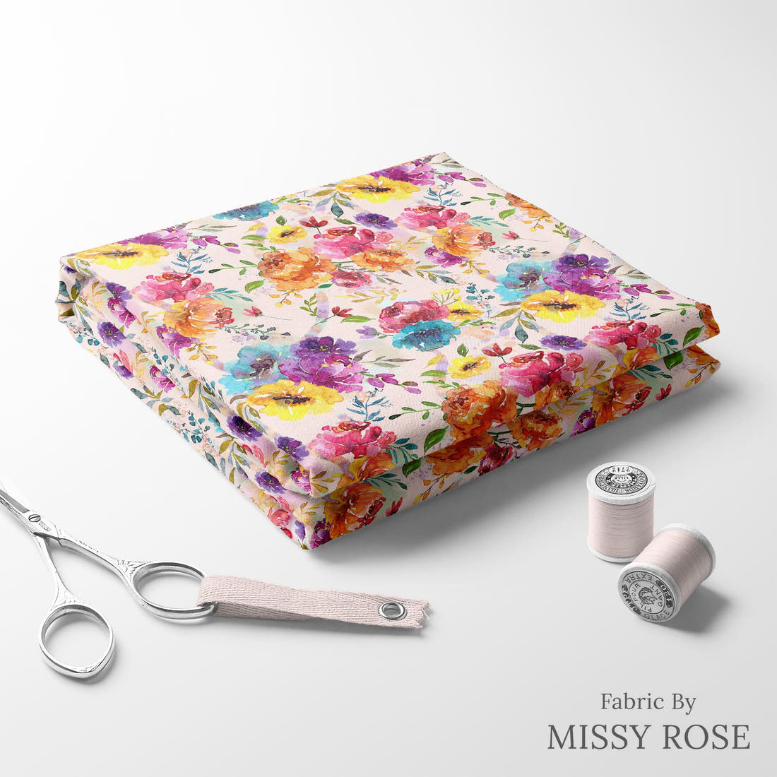 Profanity Fabric 126 folded fabric stack with matching thread - pre-order fabric Australia | Fabric by Missy Rose