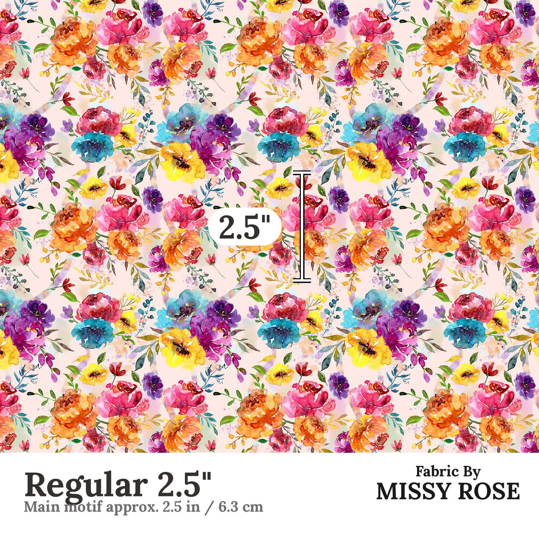 Profanity Fabric 126 Regular 2.5 inch print scale guide | Fabric by Missy Rose