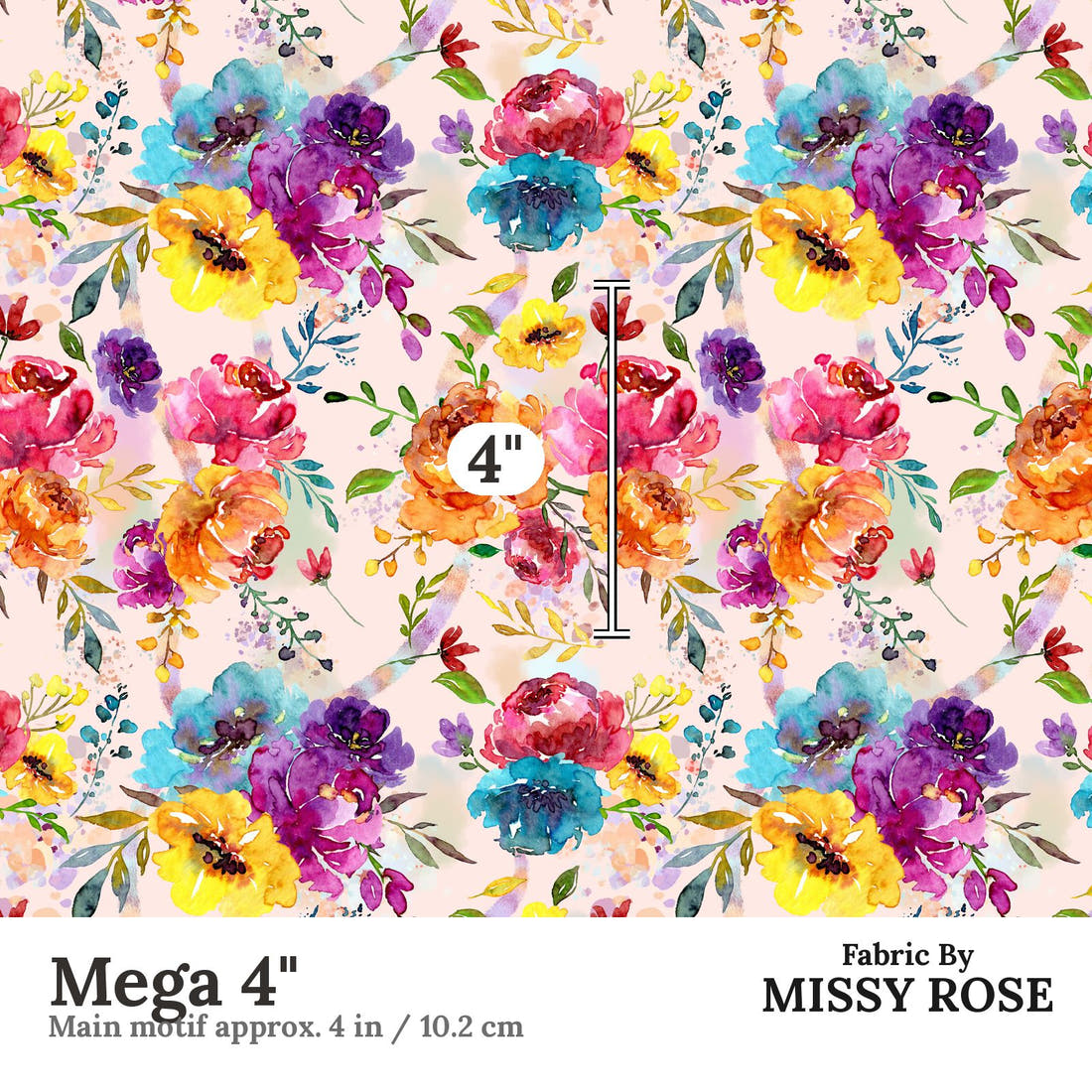 Profanity Fabric 126 Mega 4 inch print scale guide | Fabric by Missy Rose