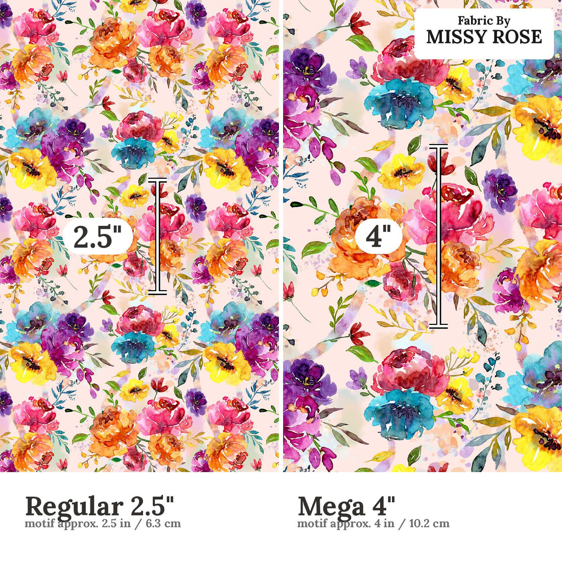Profanity Fabric 126 Regular 2.5 inch vs Mega 4 inch print scale side by side | Fabric by Missy Rose