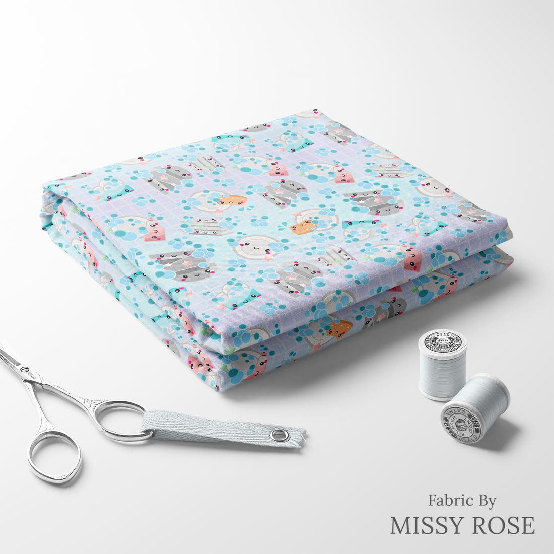Profanity Fabric 139 folded fabric stack with matching thread - pre-order fabric Australia | Fabric by Missy Rose