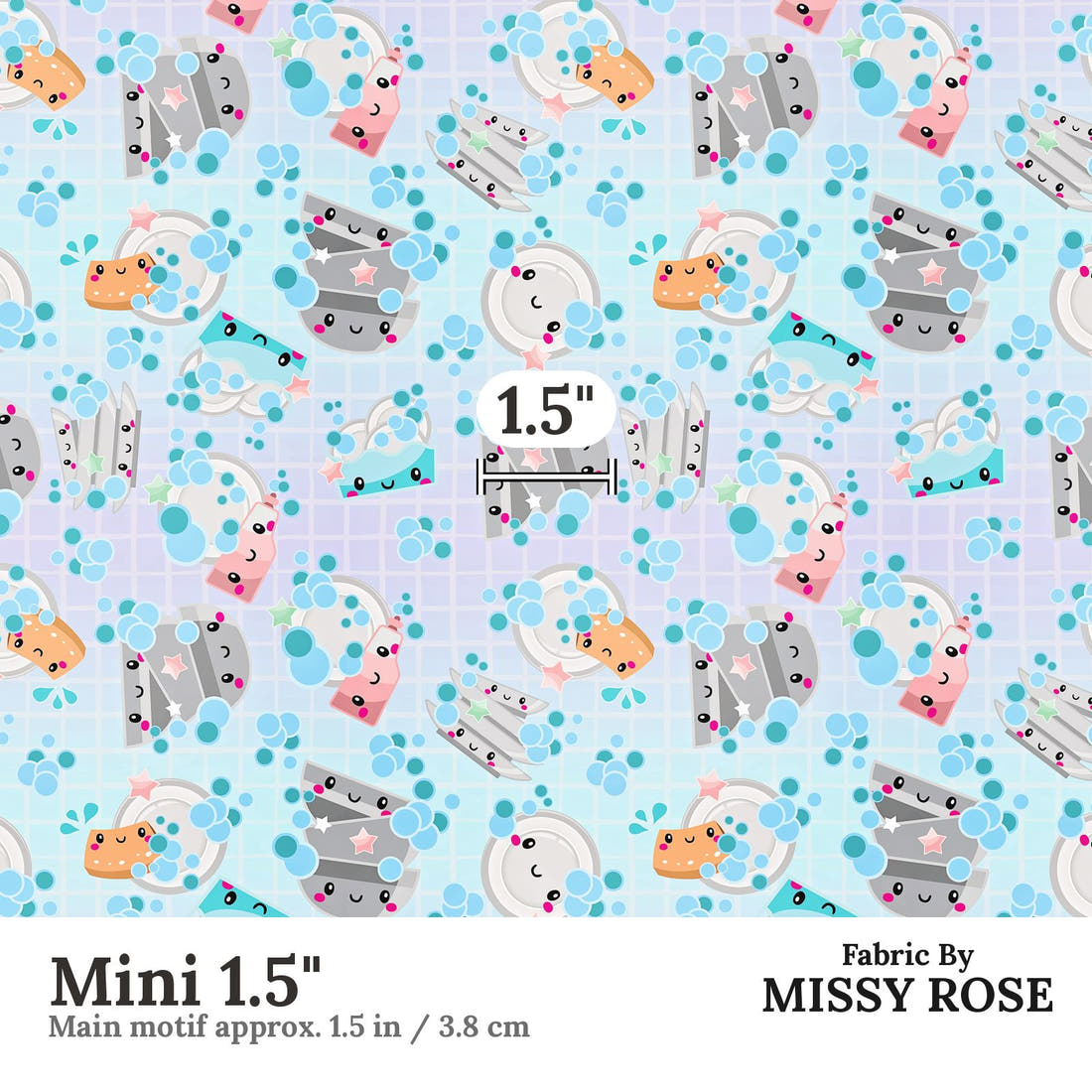 Profanity Fabric 139 Mini 1.5 inch print scale guide | Fabric by Missy Rose