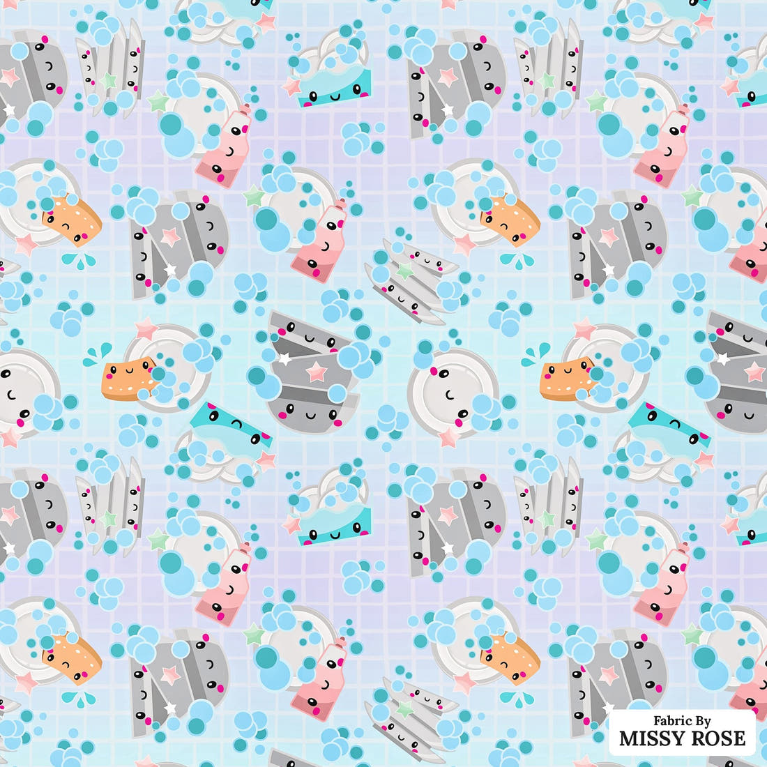 Profanity Fabric 139 - flat view of the print, zoom in for detail | Fabric by Missy Rose