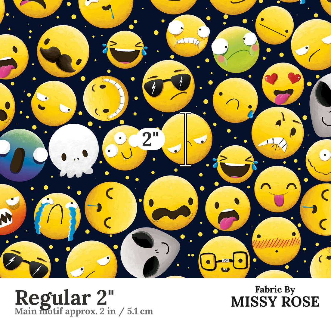 Profanity Fabric 152 Regular 2 inch print scale guide | Fabric by Missy Rose