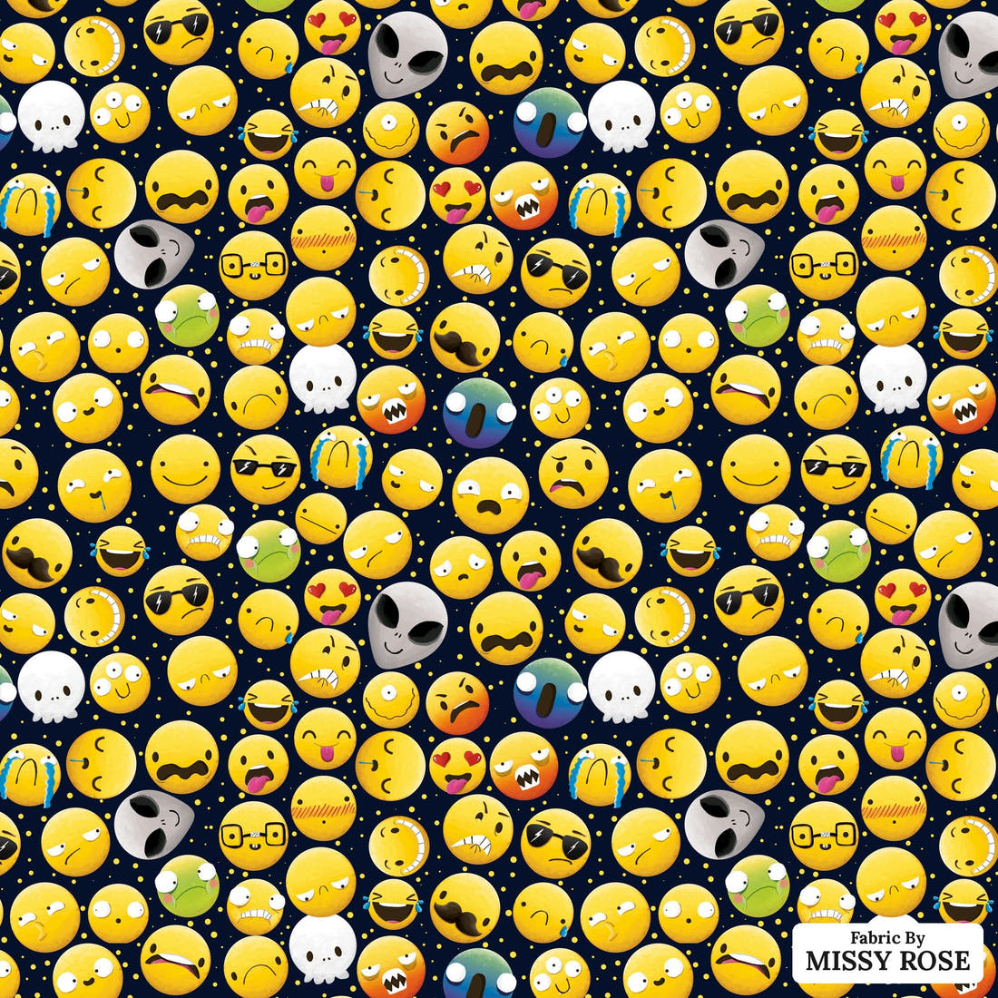 Profanity Fabric 152 - flat view of the print, zoom in for detail | Fabric by Missy Rose
