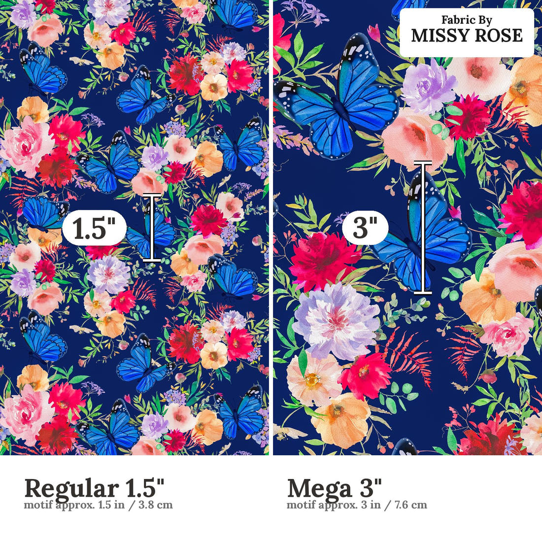 Profanity Fabric 162 Regular 1.5 inch vs Mega 3 inch print scale side by side | Fabric by Missy Rose