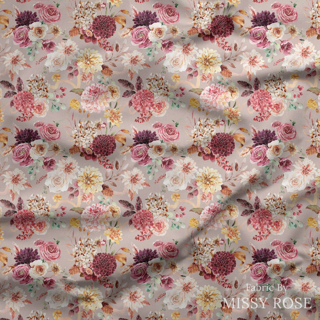 Profanity Fabric 163 draped fabric mockup - custom printed fabric by the metre | Fabric by Missy Rose