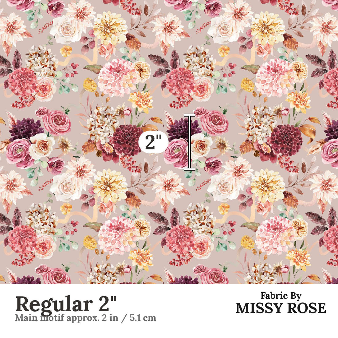 Profanity Fabric 163 Regular 2 inch print scale guide | Fabric by Missy Rose
