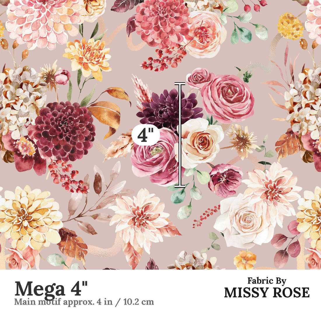 Profanity Fabric 163 Mega 4 inch print scale guide | Fabric by Missy Rose