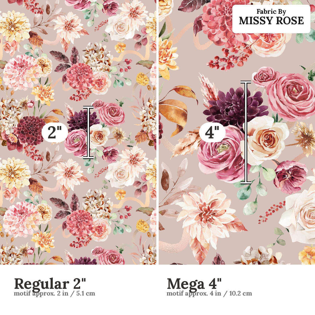 Profanity Fabric 163 Regular 2 inch vs Mega 4 inch print scale side by side | Fabric by Missy Rose