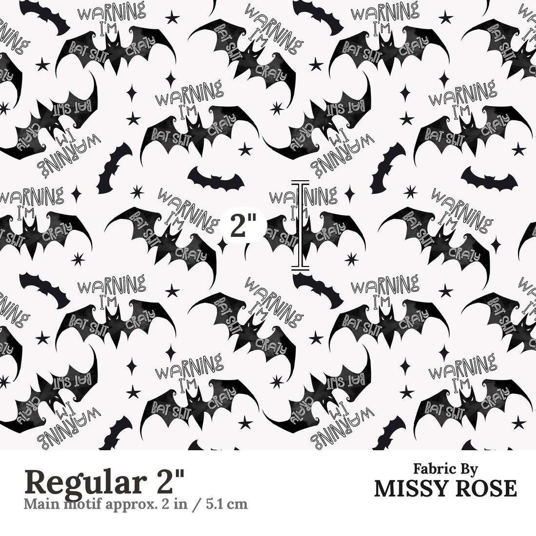 Profanity Fabric 18 Regular 2 inch print scale guide | Fabric by Missy Rose