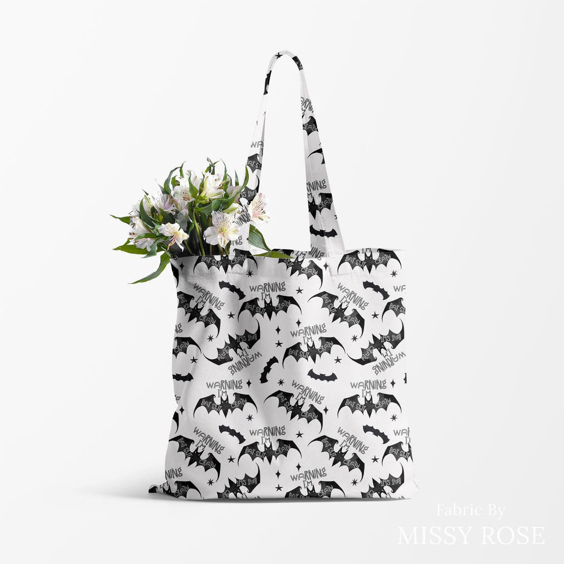 Profanity Fabric 18 made up as a tote bag - see how the print looks made up | Fabric by Missy Rose