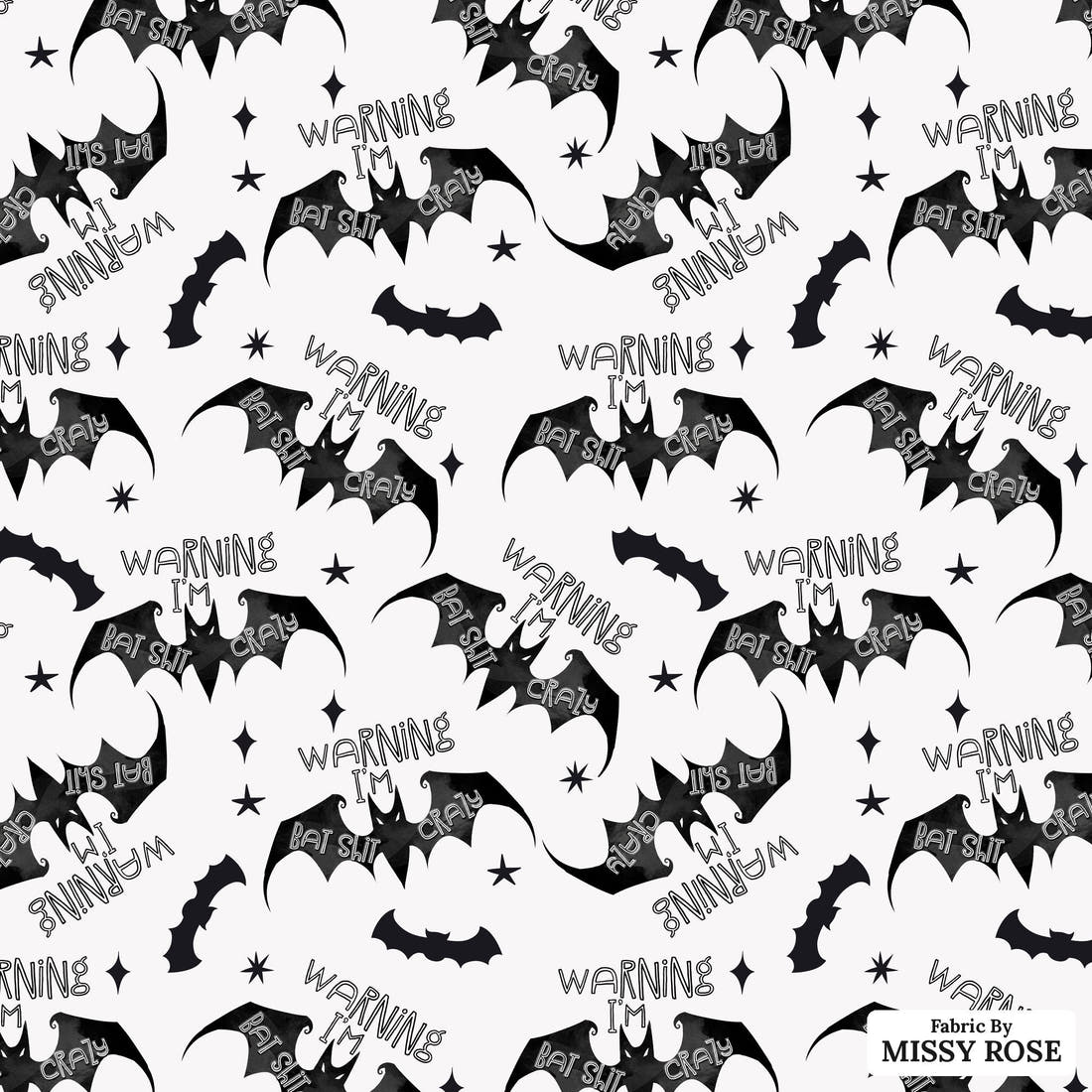 Profanity Fabric 18 - flat view of the print, zoom in for detail | Fabric by Missy Rose