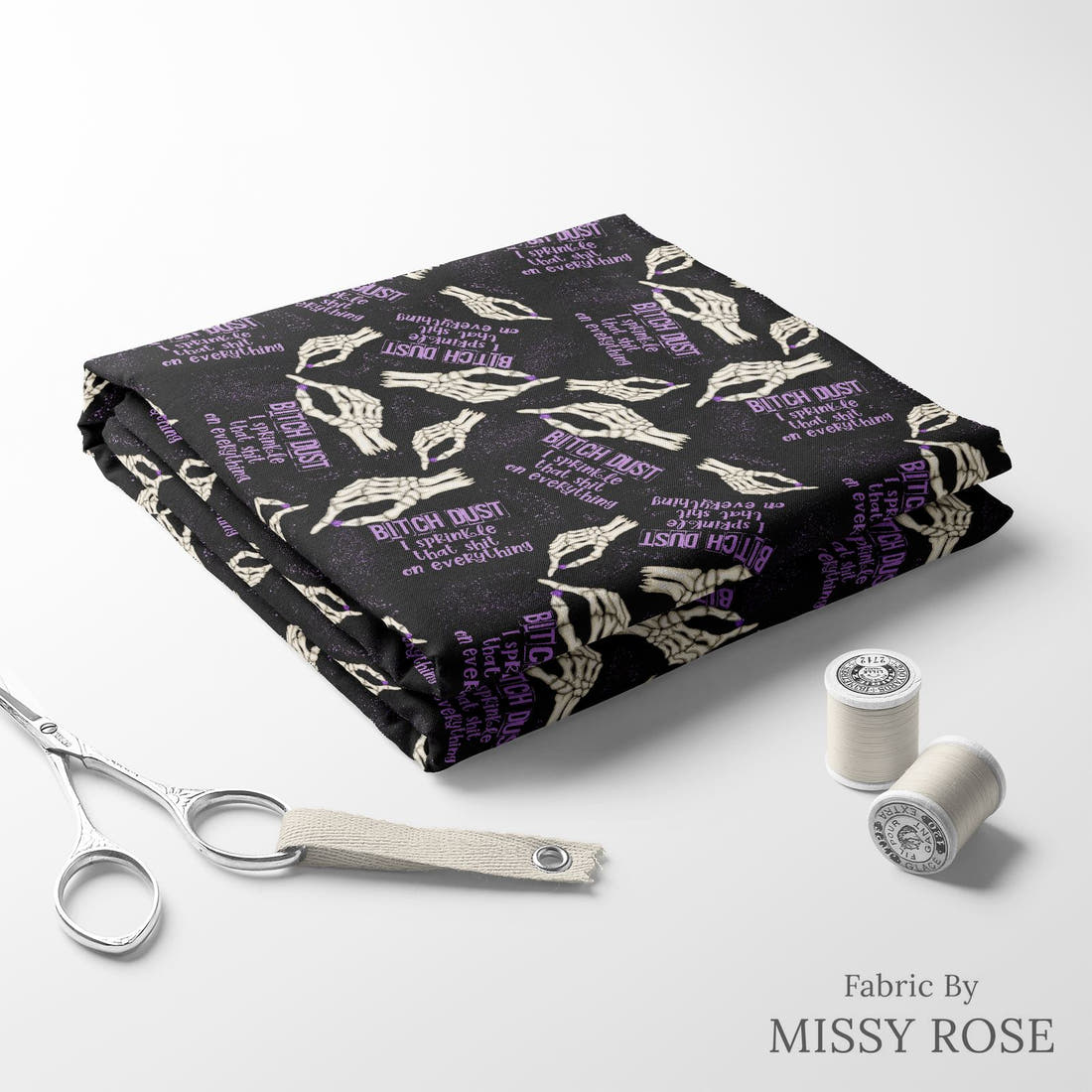 Profanity Fabric 20 folded fabric stack with matching thread - pre-order fabric Australia | Fabric by Missy Rose
