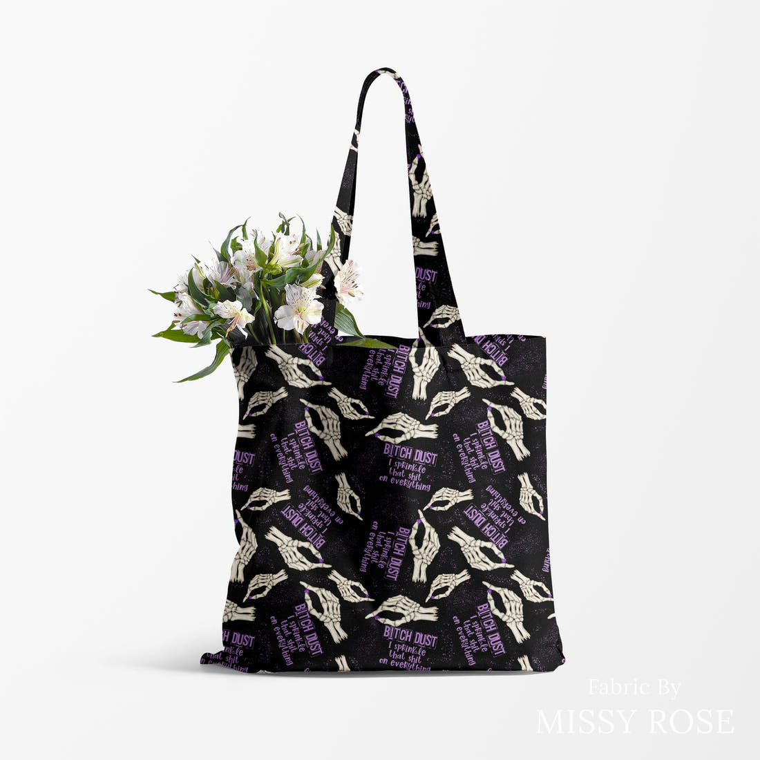 Profanity Fabric 20 made up as a tote bag - see how the print looks made up | Fabric by Missy Rose