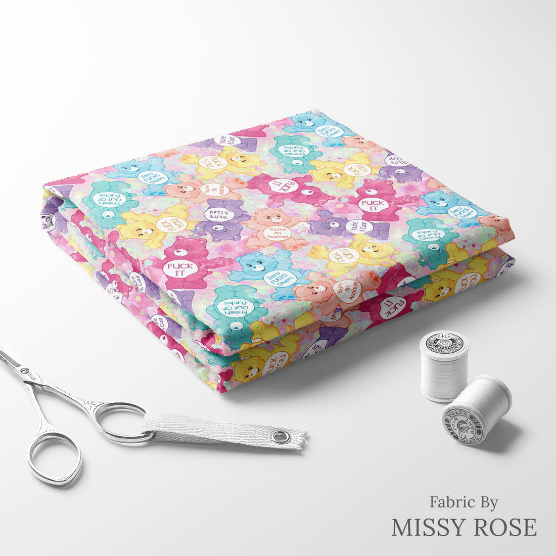 Profanity Fabric 21 folded fabric stack with matching thread - pre-order fabric Australia | Fabric by Missy Rose