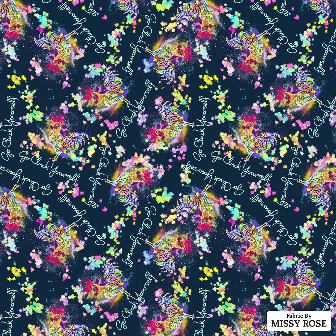 Profanity Fabric 22 - flat view of the print, zoom in for detail | Fabric by Missy Rose