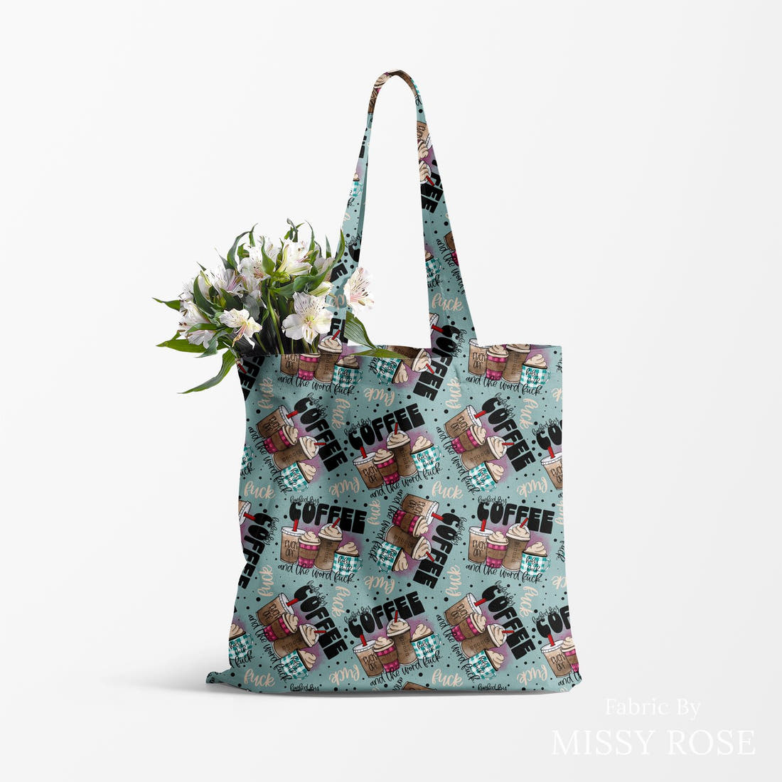 Profanity Fabric 23 made up as a tote bag - see how the print looks made up | Fabric by Missy Rose