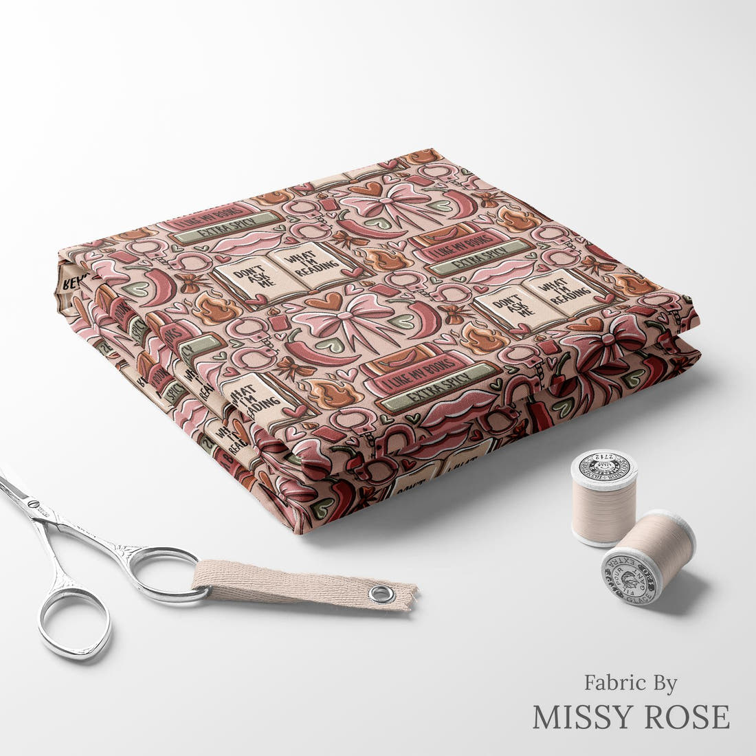 Profanity Fabric 233 folded fabric stack with matching thread - pre-order fabric Australia | Fabric by Missy Rose
