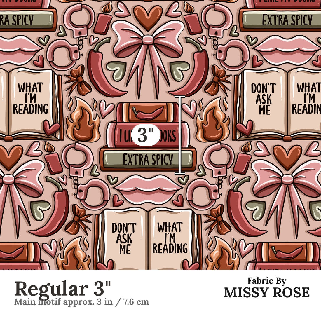 Profanity Fabric 233 Regular 3 inch print scale guide | Fabric by Missy Rose