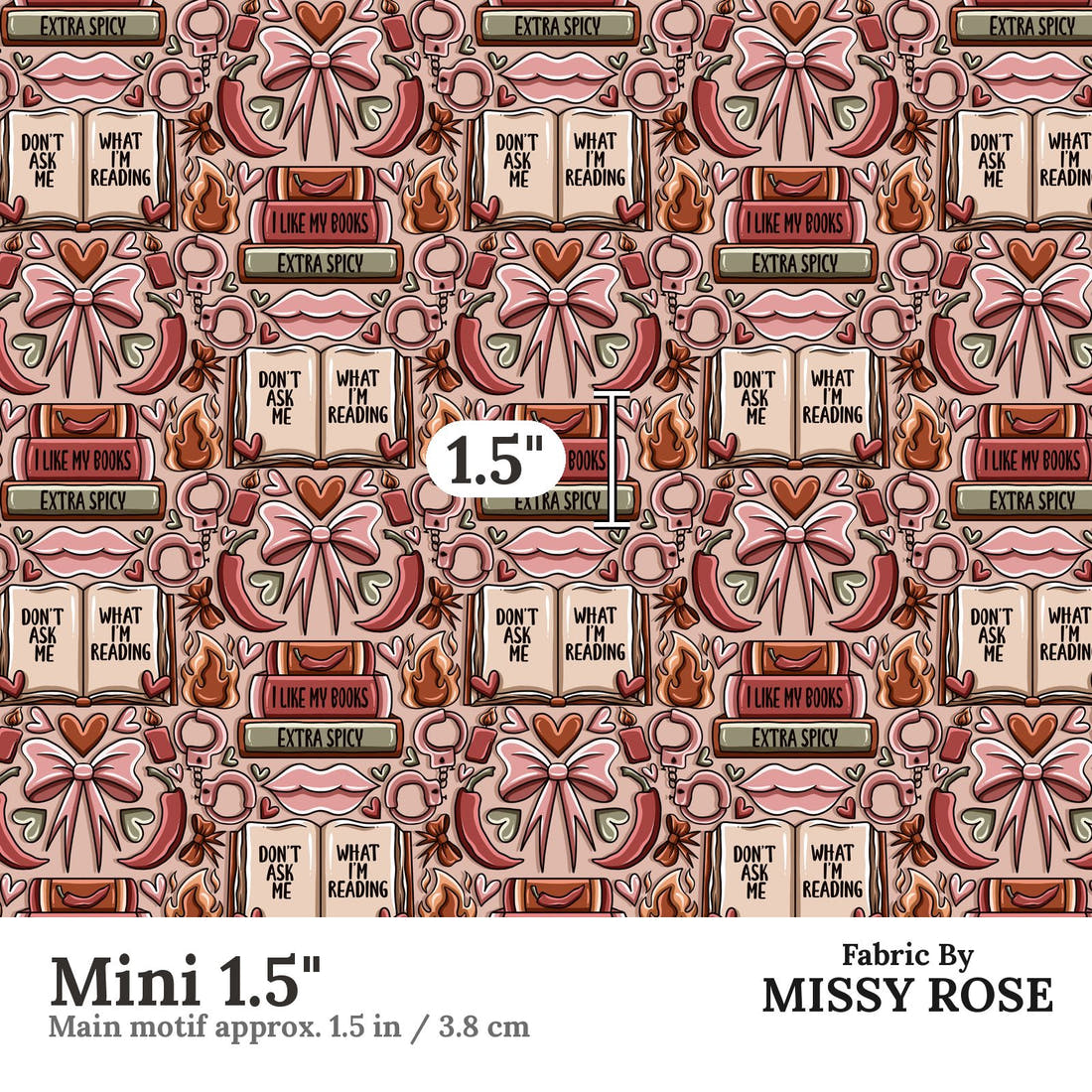 Profanity Fabric 233 Mini 1.5 inch print scale guide | Fabric by Missy Rose