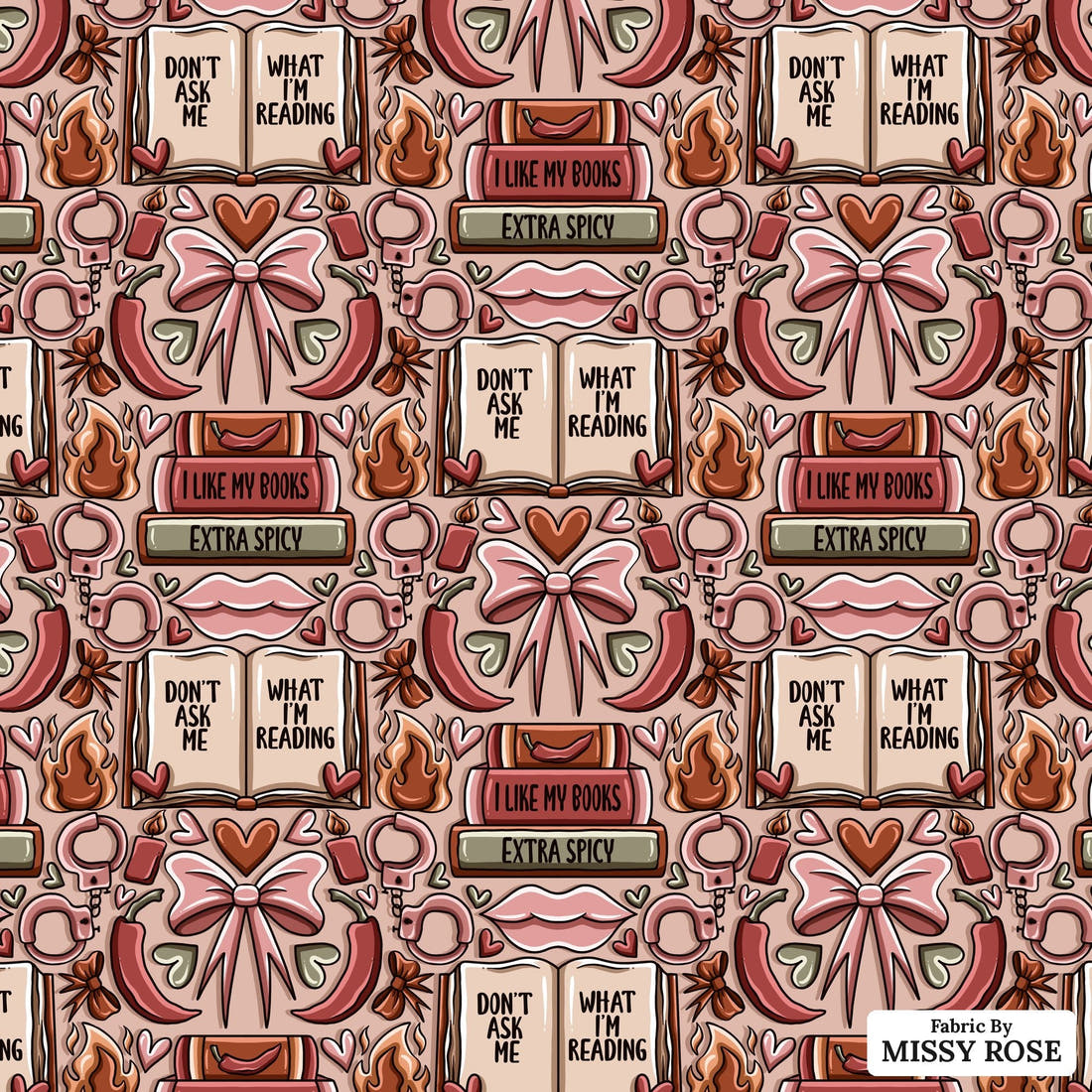 Profanity Fabric 233 - flat view of the print, zoom in for detail | Fabric by Missy Rose
