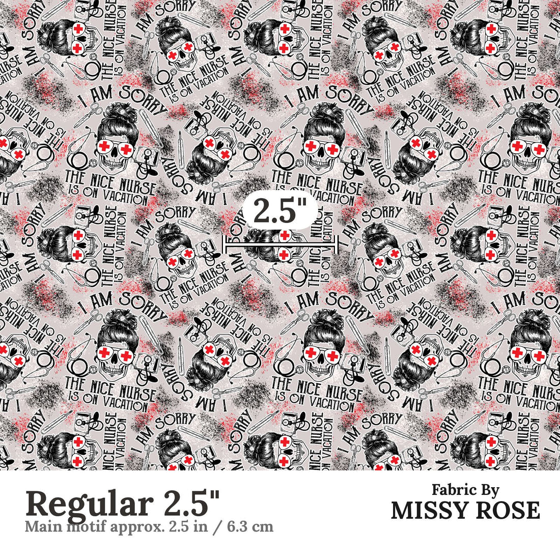 Profanity Fabric 234 Regular 2.5 inch print scale guide | Fabric by Missy Rose