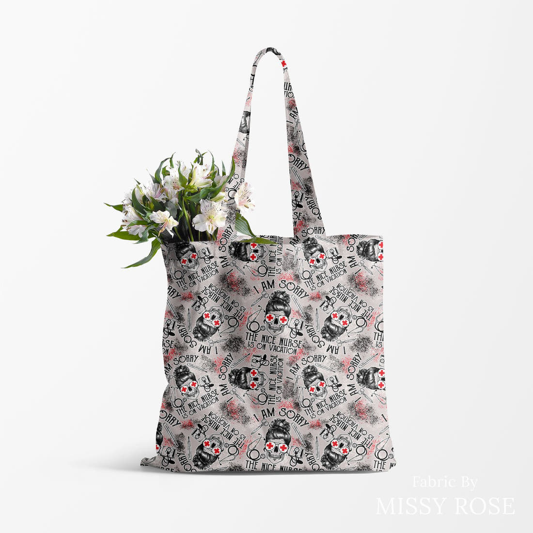 Profanity Fabric 234 made up as a tote bag - see how the print looks made up | Fabric by Missy Rose