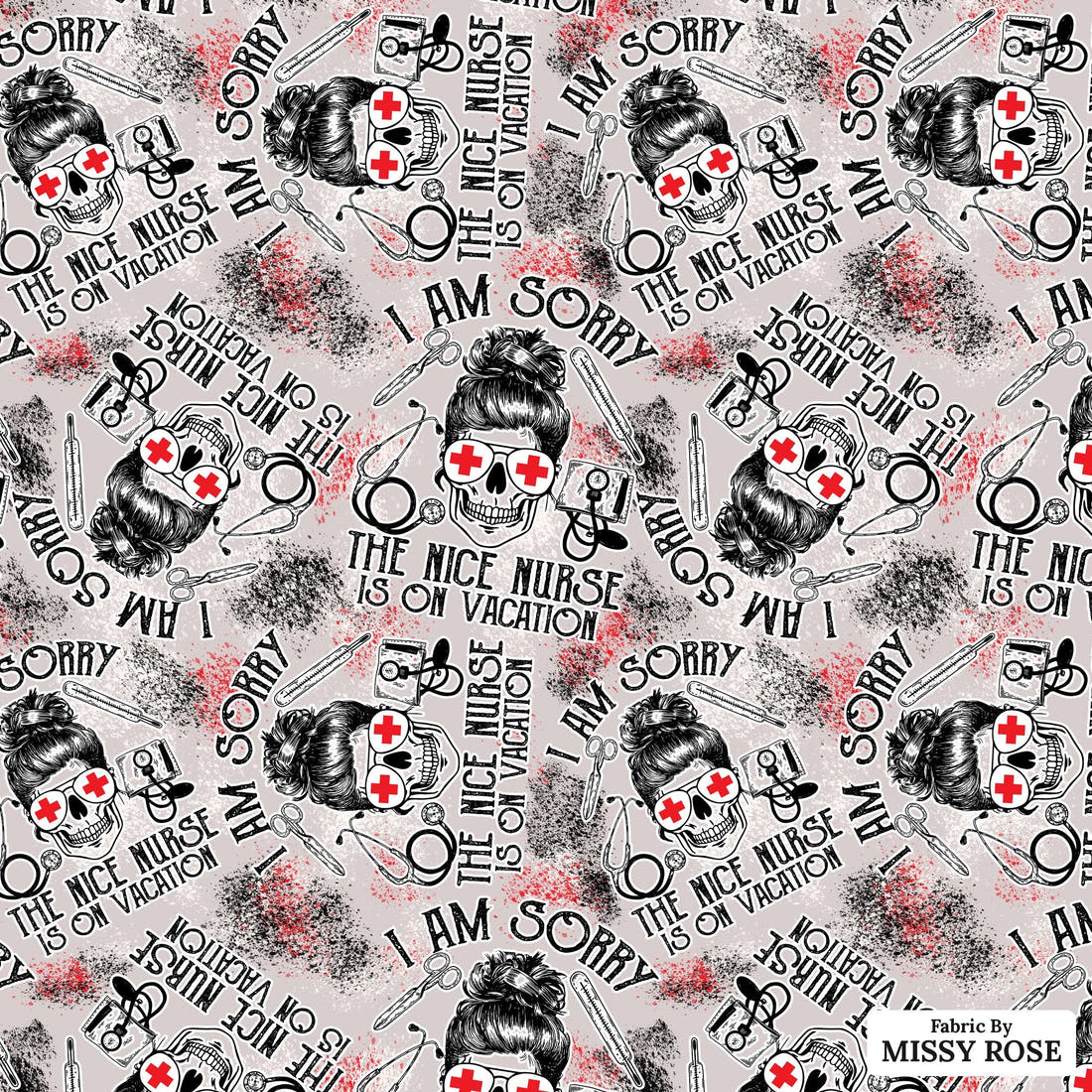 Profanity Fabric 234 - flat view of the print, zoom in for detail | Fabric by Missy Rose