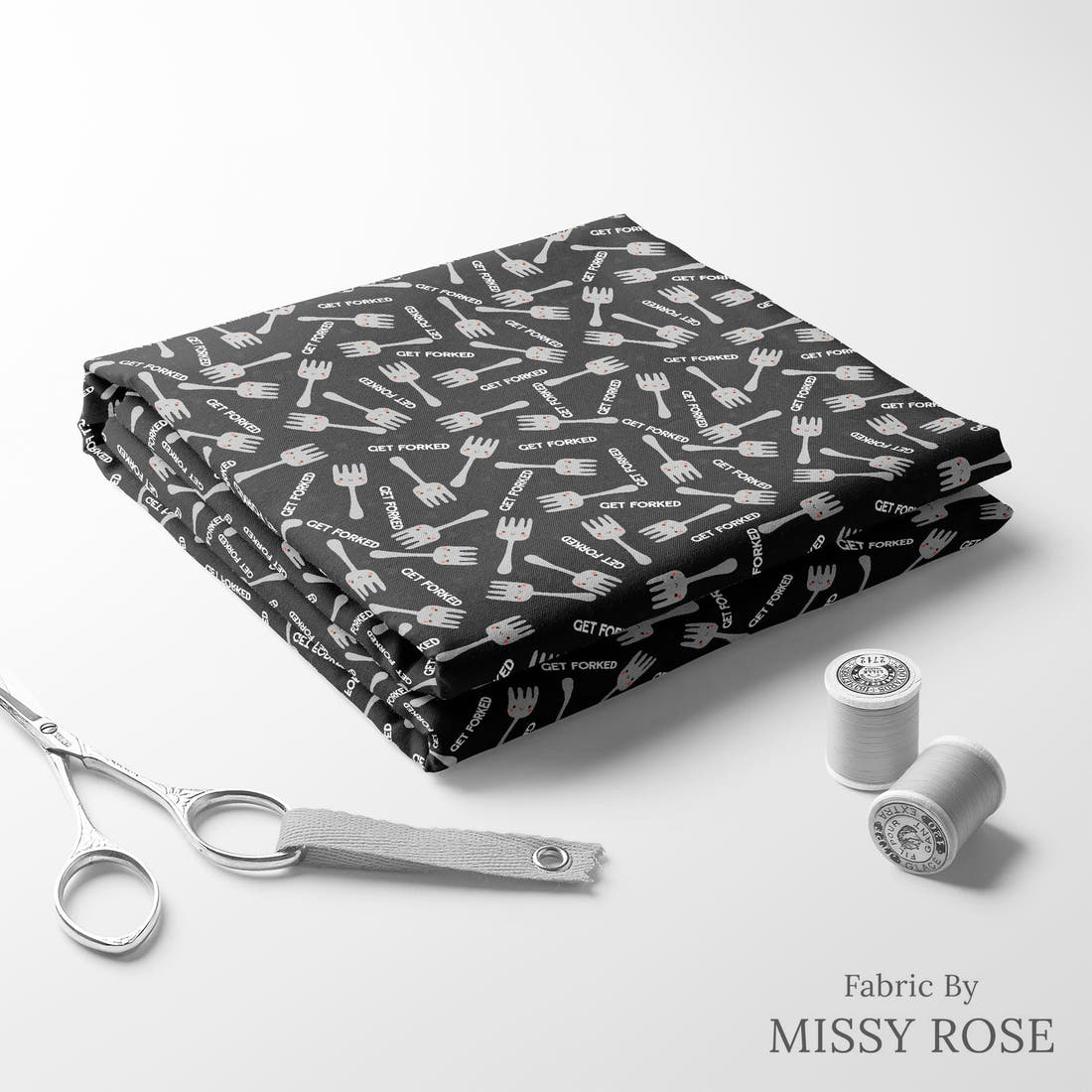 Profanity Fabric 236 folded fabric stack with matching thread - pre-order fabric Australia | Fabric by Missy Rose