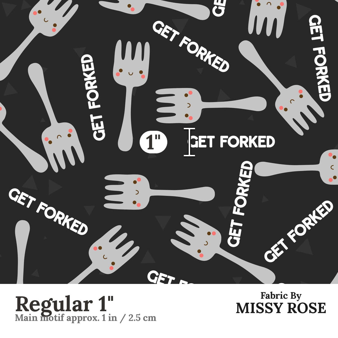 Profanity Fabric 236 Regular 1 inch print scale guide | Fabric by Missy Rose