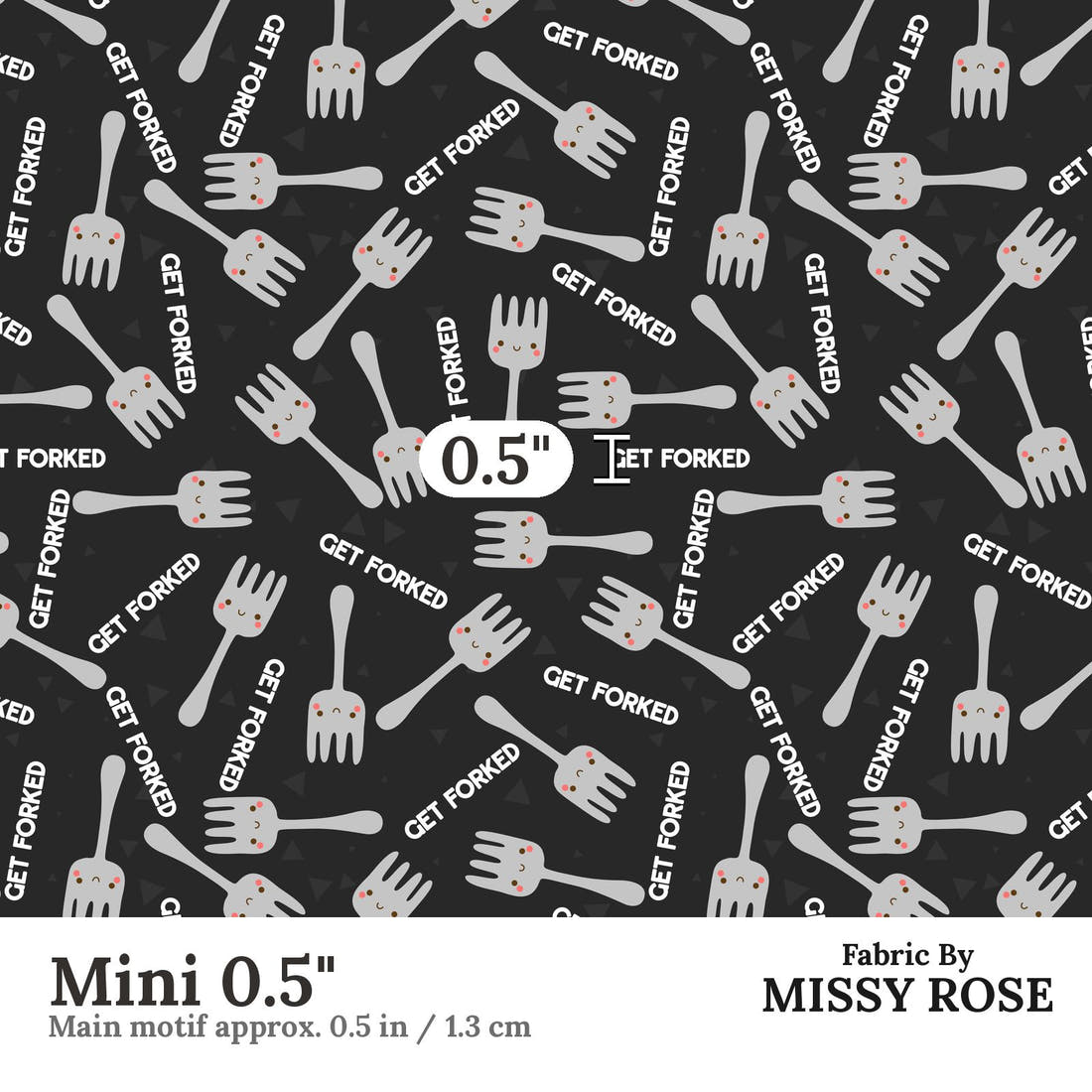 Profanity Fabric 236 Mini 0.5 inch print scale guide | Fabric by Missy Rose
