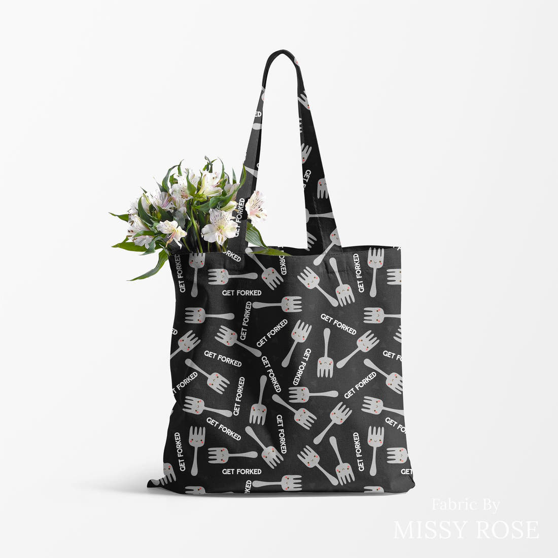 Profanity Fabric 236 made up as a tote bag - see how the print looks made up | Fabric by Missy Rose