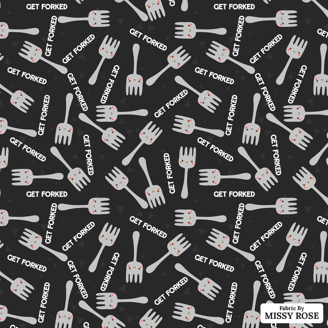 Profanity Fabric 236 - flat view of the print, zoom in for detail | Fabric by Missy Rose