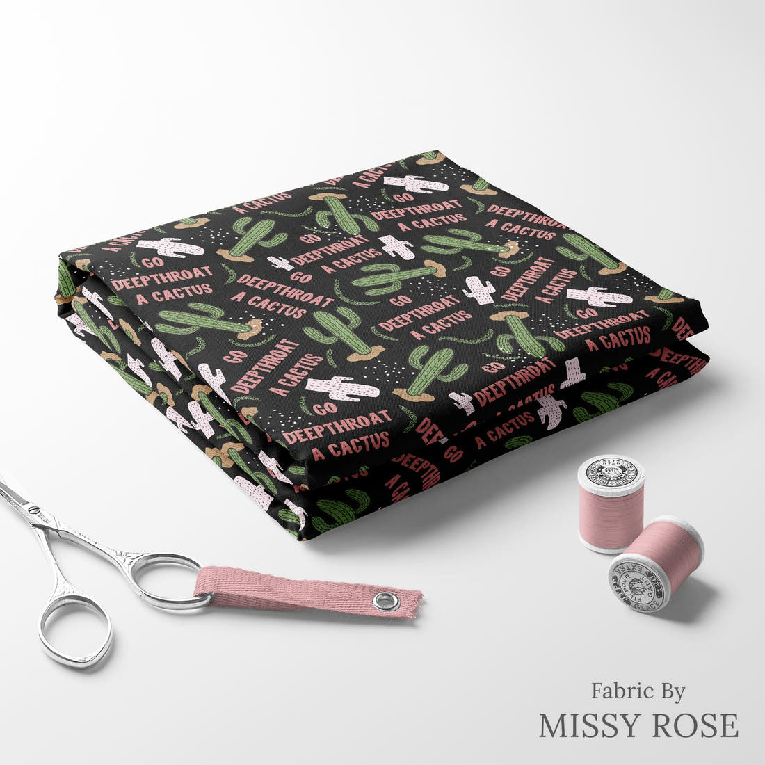 Profanity Fabric 238 folded fabric stack with matching thread - pre-order fabric Australia | Fabric by Missy Rose