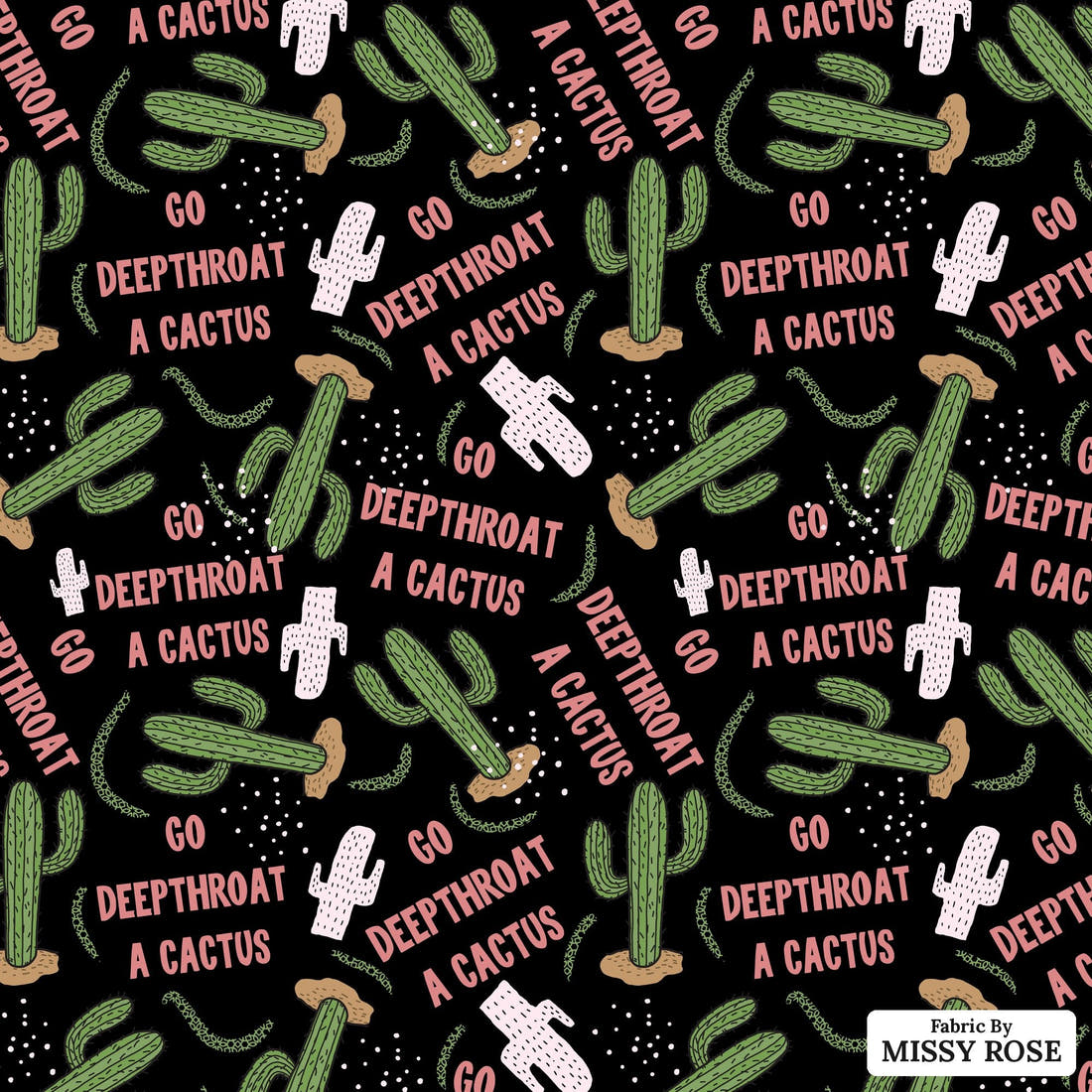 Profanity Fabric 238 - flat view of the print, zoom in for detail | Fabric by Missy Rose